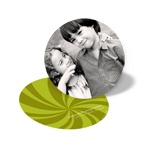 Peppermint Swirl Circle -- Green Photo Christmas Card