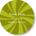 Peppermint Swirl Circle -- Christmas Gift Stickers
