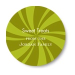 Peppermint Swirl Circle -- Christmas Gift Stickers