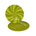 Peppermint Swirl in Green -- Christmas Party Invitations