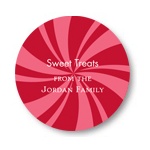 Peppermint Swirl Circle-- Christmas Gift Stickers