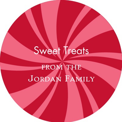 Peppermint Swirl Circle-- Christmas Gift Stickers