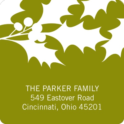 Christmas Holly Cut-Outs - Christmas Address Label