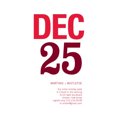 Mark the Date in Red -- Christmas Party Invitation