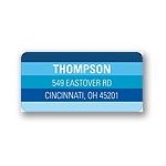 Shades of Stripes in Blue -- Holiday Address Label