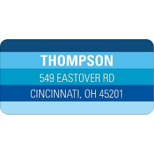 Shades of Stripes in Blue -- Holiday Address Label