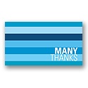 Shades of Stripes in Blue -- Holiday Thank You Card