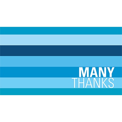 Shades of Stripes in Blue -- Holiday Thank You Card