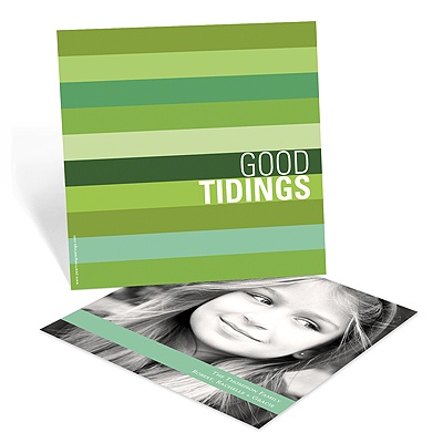 Shades of Stripes in Green -- Photo Christmas Card