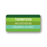Shades of Stripes in Green -- Christmas Address Label