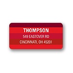 Shades of Stripes in Red -- Christmas Address Label