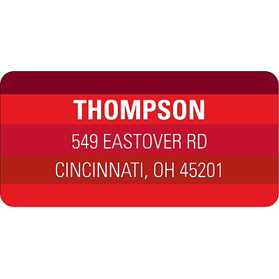 Shades of Stripes in Red -- Christmas Address Label