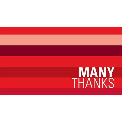 Shades of Stripes in Red -- Christmas Thank You Card