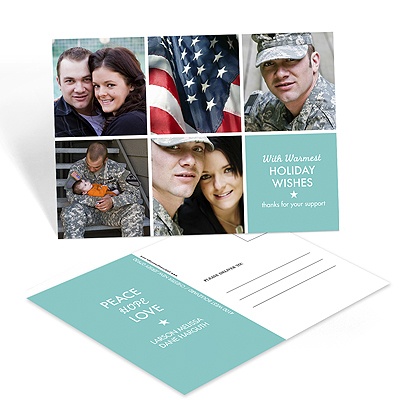 Holiday Wishes Grid - Christmas Photo Postcards