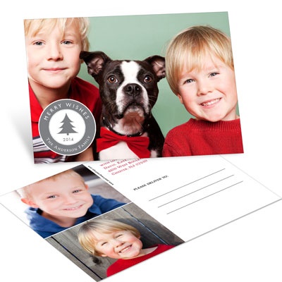 Emblem of Wishes With 3 Photos -- Holiday Photo Postcards