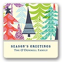 Multicolor Tree Prints -- Christmas Gift Stickers