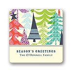 Multicolor Tree Prints -- Christmas Gift Stickers