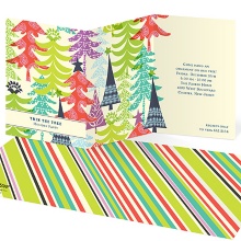 Patterned Christmas Trees -- Christmas Party Invites