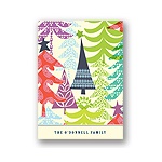 Multicolor Tree Prints -- Christmas Thank You Card