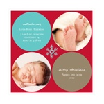 Simply Snowflake Baby Boy -- Christmas Photo Birth Announcements