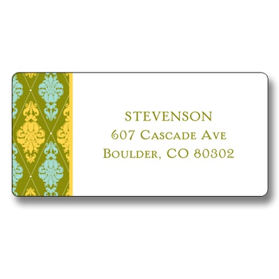 Damask Border -- Christmas Address Label