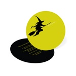 Flying Witch Silhouette -- Halloween Party Invitation
