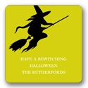 Flying Witch Silhouette - Personalized Stickers