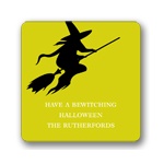 Flying Witch Silhouette - Personalized Stickers