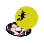 Flying Witch Silhouette -- Halloween Photo Card
