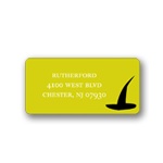 Witch Hat Silhouette - Halloween Address Label