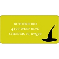 Witch Hat Silhouette - Halloween Address Label