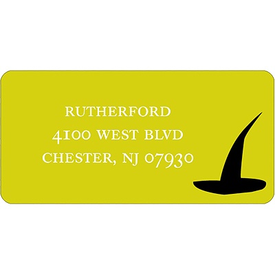 Witch Hat Silhouette - Halloween Address Label