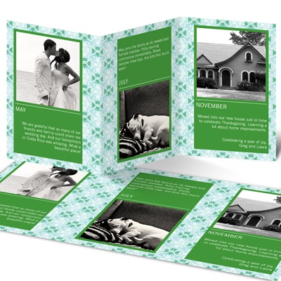 Patterned Timeline -- Tri-Fold Holiday Photo Cards