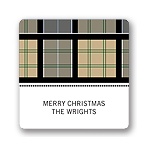 Checkered Border -- Christmas Gift Stickers