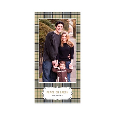 Pleasantly Plaid in Green -- Photo Christmas Cards
