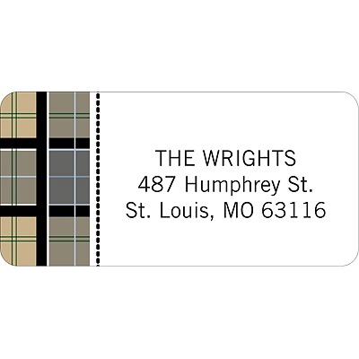 Checkered Border -- Christmas Address Label