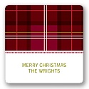 Festive Plaid Pattern -- Christmas Gift Stickers