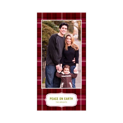 Pleasantly Plaid in Red -- Photo Christmas Cards