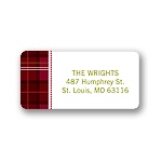 Festive Plaid Pattern -- Christmas Address Label