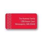 Swirling Down in Red -- Christmas Address Label