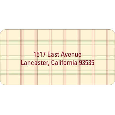 Pleasantly Plaid -- Christmas Address Label