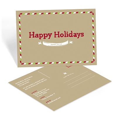 THE GOLDEN TICKET -- BOY PHOTO BIRTH ANNOUNCEMENT, 2in. x 4in. Folded Holiday Card