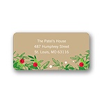 Christmas Holly Spray -- Christmas Address Label