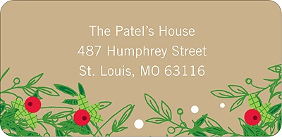 Christmas Holly Spray - Christmas Address Label