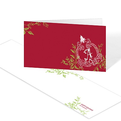 Intertwined Ivy Monogram -- Christmas Card