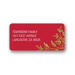 Green Leaves Sketch -- Christmas Address Label