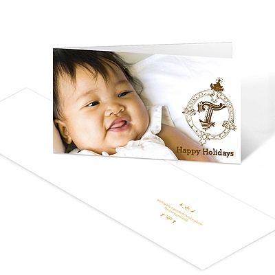 Stamped Monogram -- Photo Christmas Card