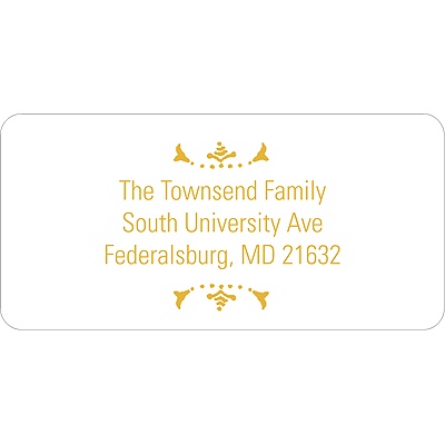 Gold Watermark -- Christmas Address Label
