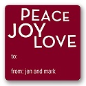 Peace, Love, Joy -- Christmas Gift Stickers
