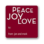 Peace, Love, Joy -- Christmas Gift Stickers